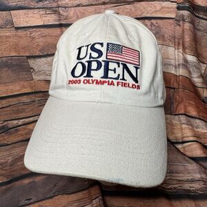 VTG 2003 US Open Golf Hat Cap Olympia Fields USGA Member Strapback White